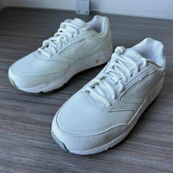 Brooks Women's Addiction Walker Lace-Up Shoes White Leather Size 6 Wide 2E $132 - Picture 2 of 12